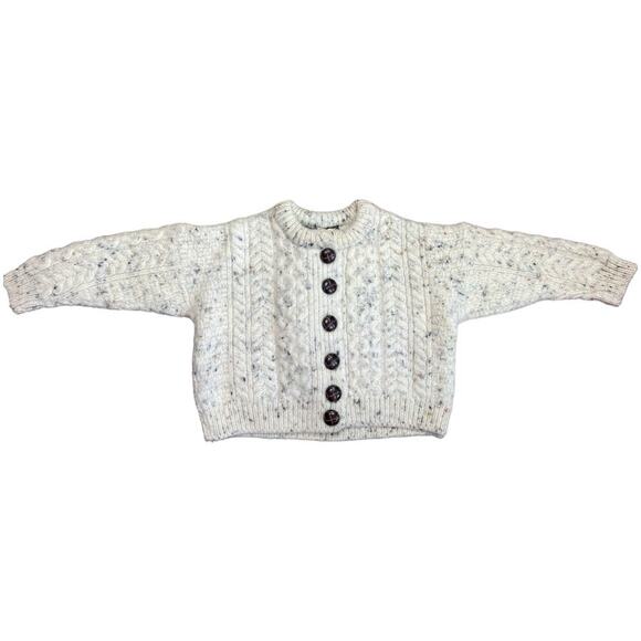 Blarney Other - Blarney Woolen Mills Ivory Speckled Yarn Wool Sweater Cardigan Toddler Size S
